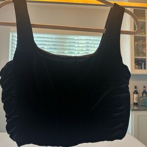 House of Harlow 1960 Black Velvet Crop Top